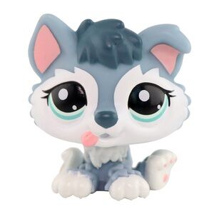 Littlest Pet Shop Gray and White Husky Toy